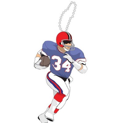 Football Player Promotional Key Chain w/ Black Back (6 Square Inch)