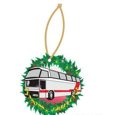 Commercial Bus Executive Wreath Ornament w/ Mirrored Back (8 Square Inch)