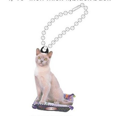 American Burmese Cat Promotional Key Chain w/ Black Back (6 Square Inch)