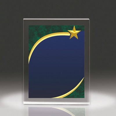 Jade Green Wall Plaque w/3-D Carved Star (8"x10"x1")