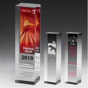 Screen Printed Monument Obelisk Acrylic Award (2 1/2"x 7 1/2"x 2")