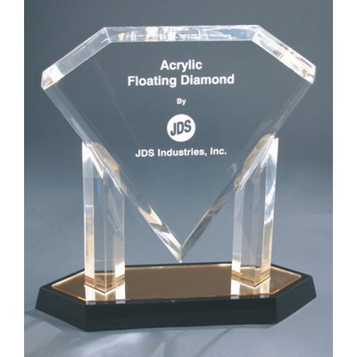 10" Gold Acrylic Floating Diamond Award