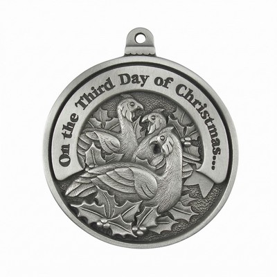 Twelve Days of Christmas Mini Ornament (Day 3 - Three French Hens)