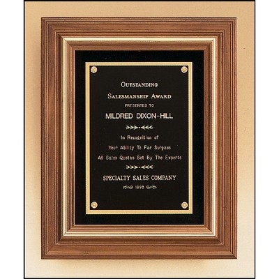 Walnut Framed Plaque with Gold Trim (13" x 16")