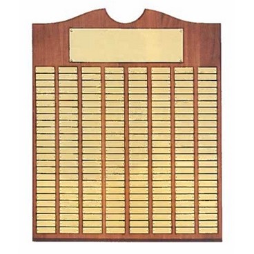 Airflyte® Roster Series American Walnut Plaque w/96 Brushed Brass Plates & Top Notch