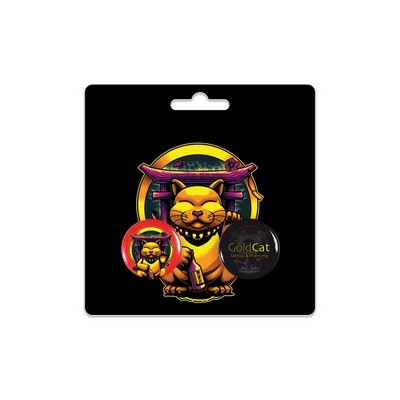 Two 1" Pin-Back Buttons on Backing Card