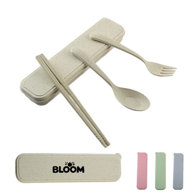 3pcs Wheat Straw Cutlery Set