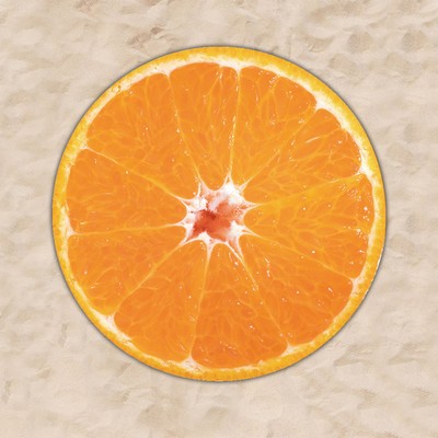 63 x 63" Custom Shape Towels Orange Shaped Soft Microfiber Beach Towels - Two Side Printing