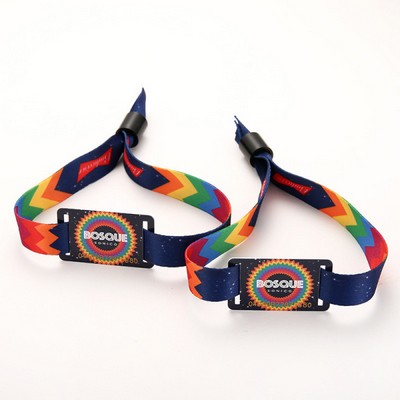 3/5"W Sublimated Polyester Wristband w/ Bead+Card