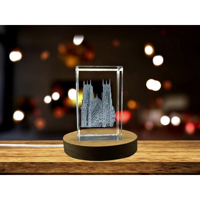 York Minster 3D Engraved Crystal Trophy Award - Exquisite Cathedral Souvenir