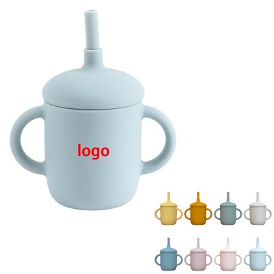 Toddler Silicone Training Cup with Lid & Soft Straw