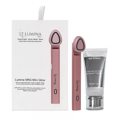 Mini Glow Pro 4-in-1 Blue and Red-Light Therapy Device Face Neck & Eye Massager Skin Care Tool
