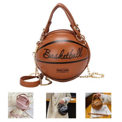 Basketball Crossbody Bag, PU Leather Shoulder Handbag