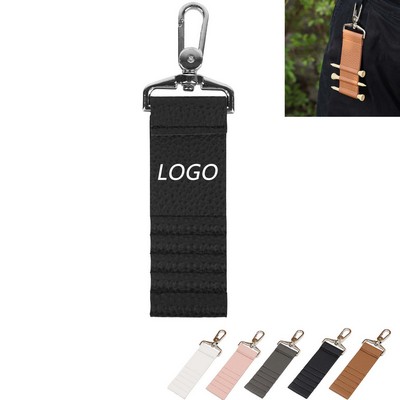 PU Leather Golf Tee Holder w/Hook