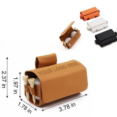 Leather Golf Ball Holder with Tee Slots