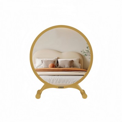 Large High Definition Silver Round Vanity Mirror For Dorm And Bedroom