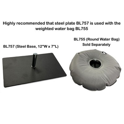 Steel Base, for Advertising Flags (12"x7")