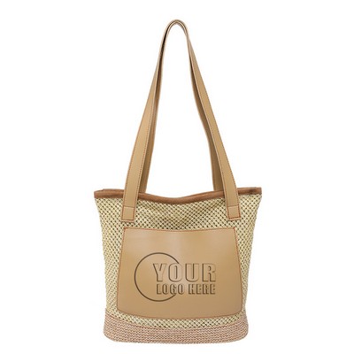 Large Capacity Woven Shoulder Bag