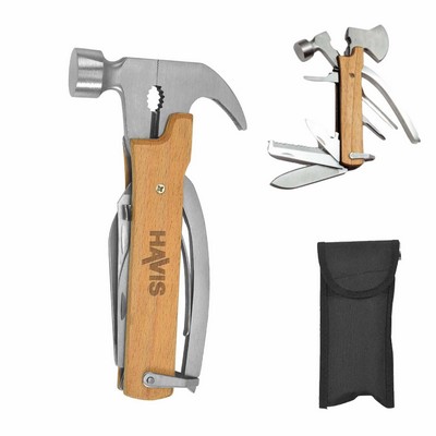 12-in-1 Claw Hammer w/ Wooden Handle