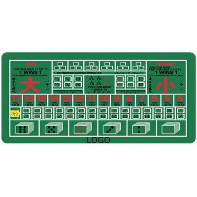 8-Foot Rubber Sic Bo Casino Table Mat with Bag