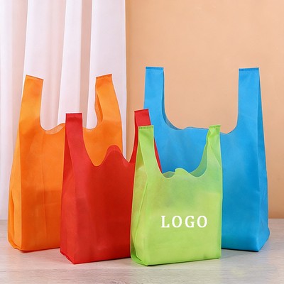Reusable Non-Woven Vest Tote Bag Grocery Shopping 11.8''Lx19.7''Hx5.5''D
