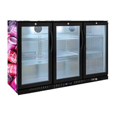 320L 3-Door Back Bar Beer Fridge Swing Door