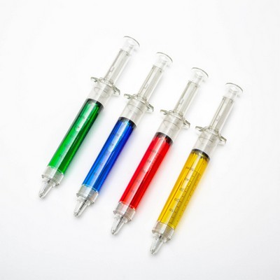 MOQ 50 Cute PCV Needle Syringe Needle Barrel Ballpoint Pen