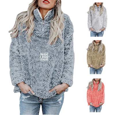 Women's Zip-Up Fleece Long Sleeve Outerwear