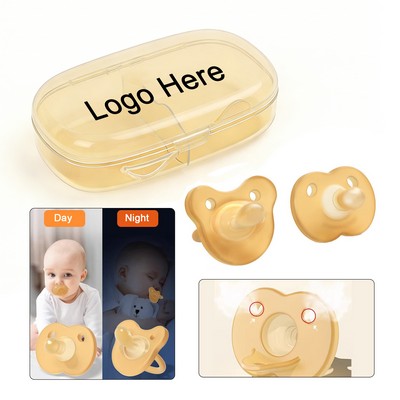 Ultra Soft Silicone Baby Pacifier 0-24M Anti-Colic 2-In-1 Day Night