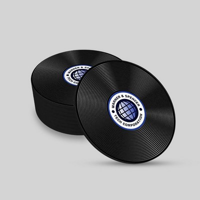 Custom Soft Plastic Record Coaster - 4" x 3mm