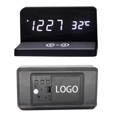 L-Shaped Minimalist Wireless Charging Alarm Clock