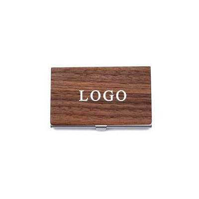 Wood And Aluminum Alloy Business Card Holder