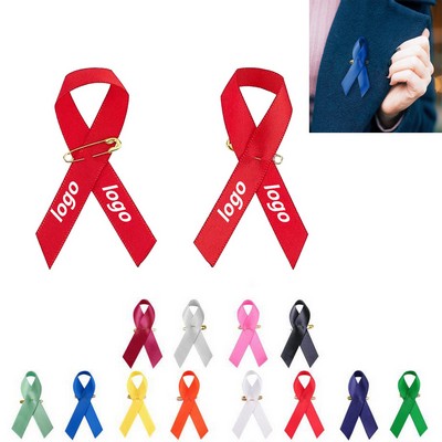 Custom Charity Awareness Ribbon With Safety Pin
