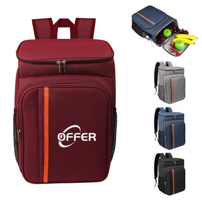 23L Large Oxford Zipper Insulated Backpack Cooler Bag