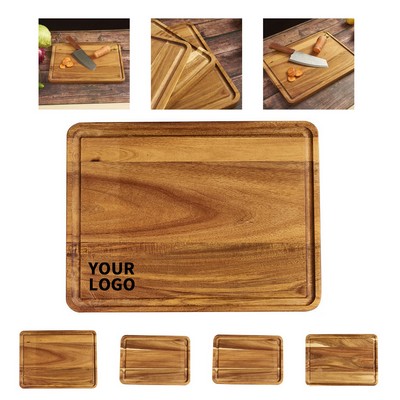 Acacia Wood Rectangular Cutting Board With Juice Groove