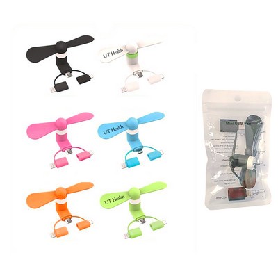 3-IN-1 Portable Cell Phone Fan
