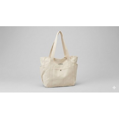 Thickened Canvas Tote Bag High-Capacity "Literary Style" Commuter Bag Versatile