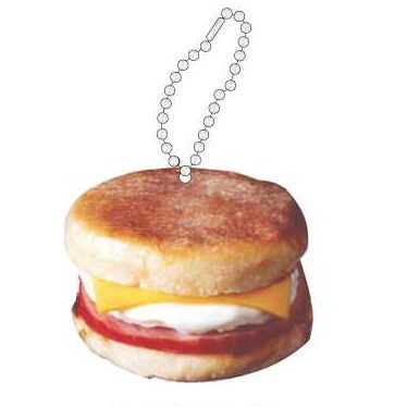 Breakfast Sandwich Promotional Key Chain w/ Black Back (12 Square Inch)