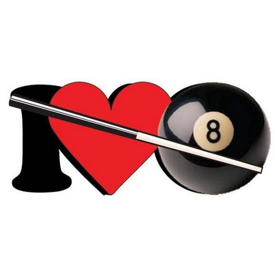 I Love Pool Promotional Magnet w/ Strip Magnet (3 Square Inch)