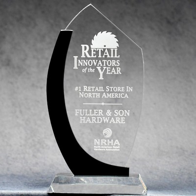 Black Curve Clear Crystal Award - 10"