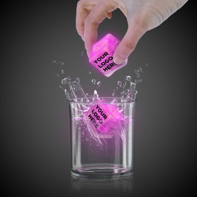 1 3/8" Pink Lited Ice Cube(Pad Print)