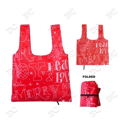 Reuseable Foldable Shopper Tote Bag (14"x 18")