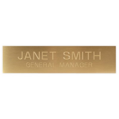Engraved Metal Name Plate - Horizontal, 10" x 2", Gold or Silver