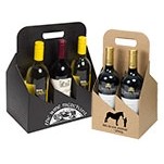 4 Bottle Black Kraft Wine Bottle Carrier