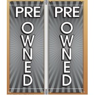 16 Oz. Vinyl Pole Banner Set - Double Pre Owned (3'x8')