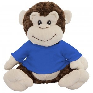10" Plush Toy Monkey Stuffed Animal With Customizable T-Shirt