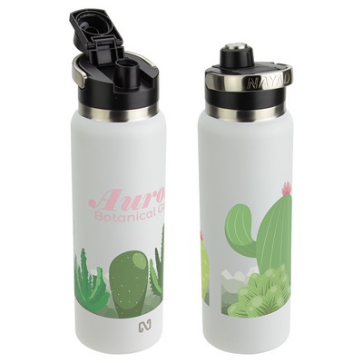 NAYAD® Traveler 40 oz Stainless Double-wall Bottle with Twist-Top Spout