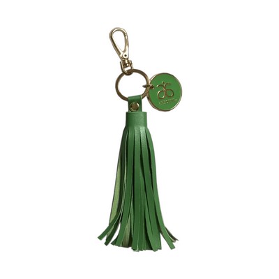 Keychain With Leather Strings And Custom Metal Charms