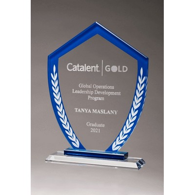 Shield Shaped Glass Award 5.875" X 8.25"