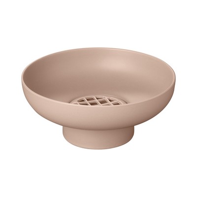 blomus Miyabi Terracotta Brown Low Ceramic Vase w/Flower Grid